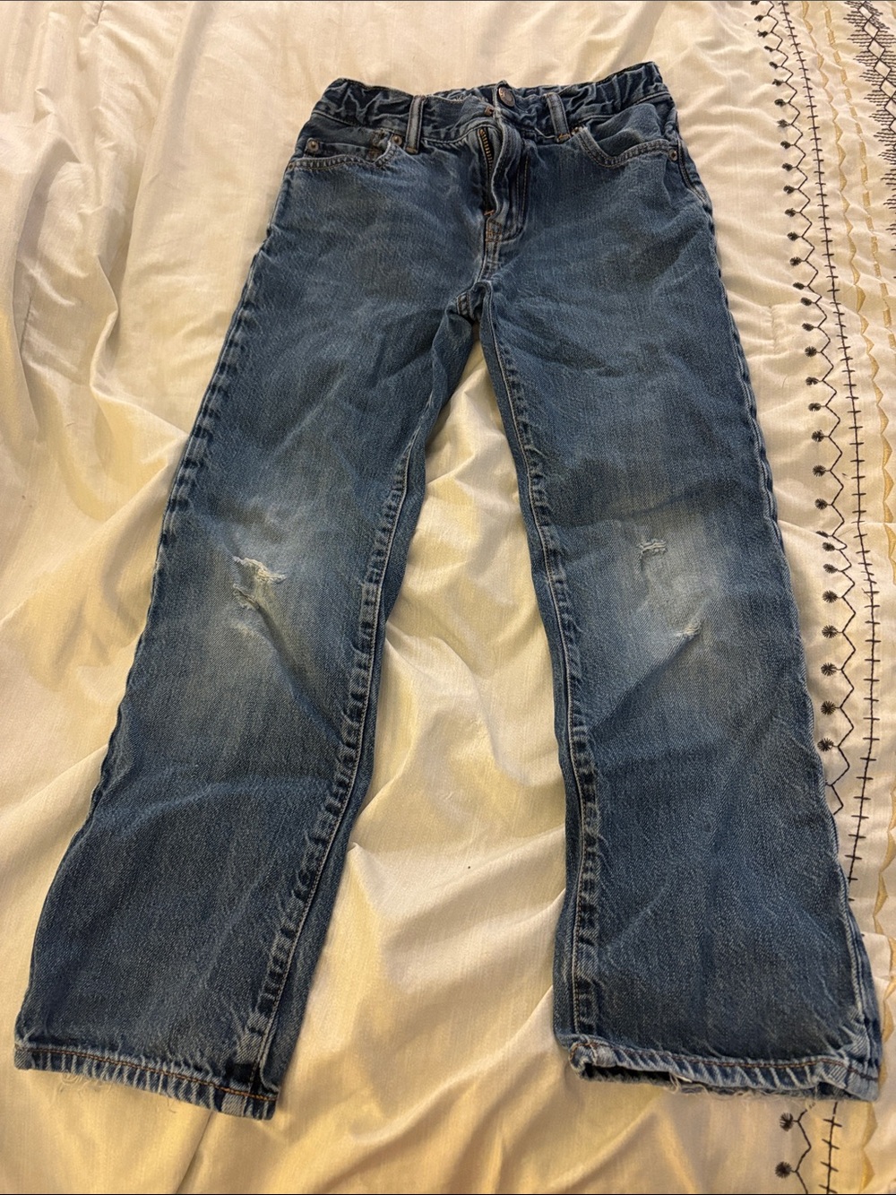 GAP Boys Faded Distressed Blue Bootcut Jeans
